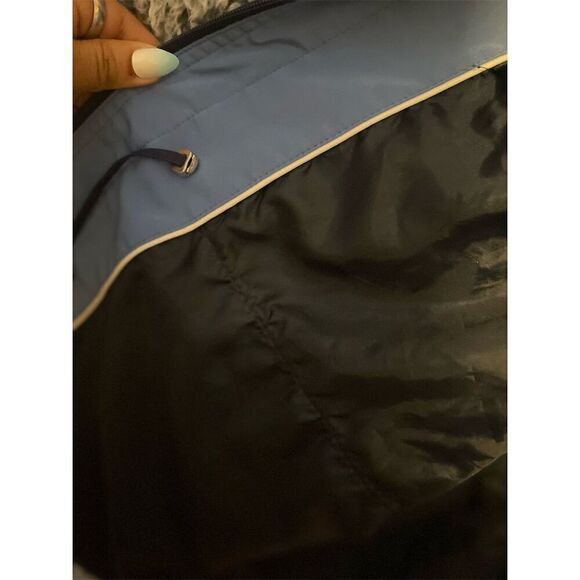 Gallery Women's Blue Mid-Length Raincoat Jacket Size M - Picture 6 of 8